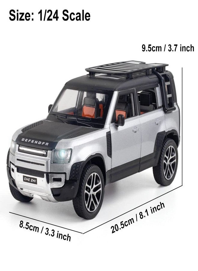 UKAXA 1:24 Scale Die cast Metal Toy Car for Kid Model Defender Pull Back Metal Cars with 4 Openable Doors Light and Musical Sound (Pack of 1_Multi) - Image 2